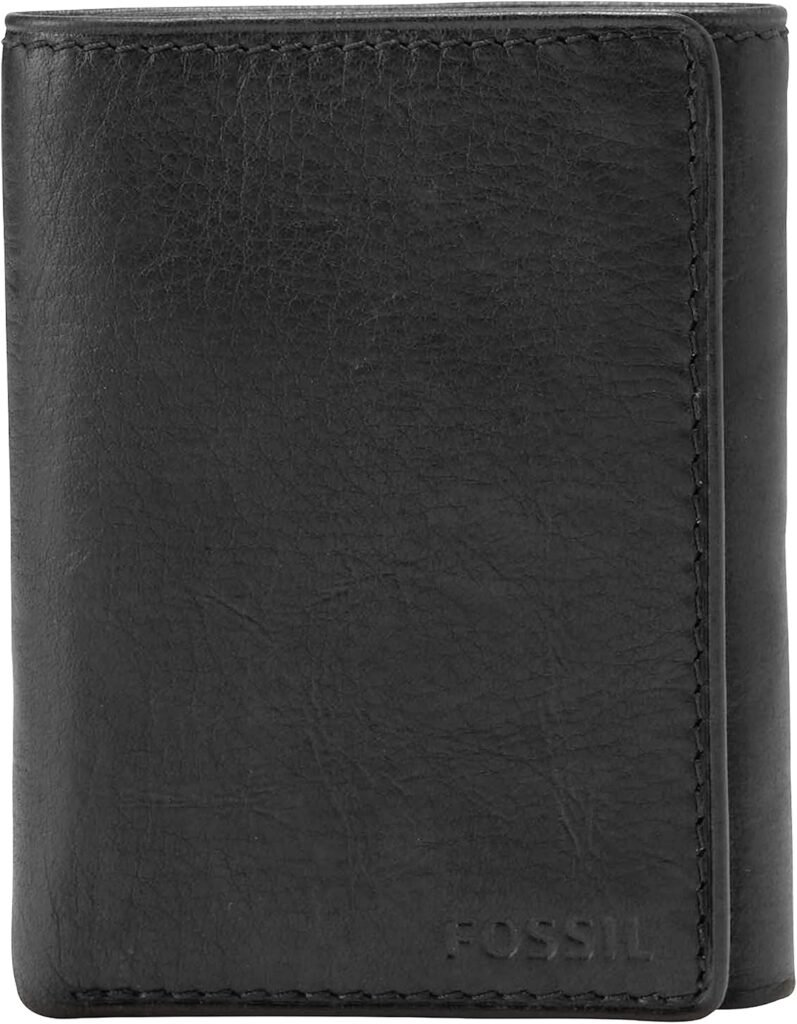 Fossil Mens Leather Trifold Wallet for Men