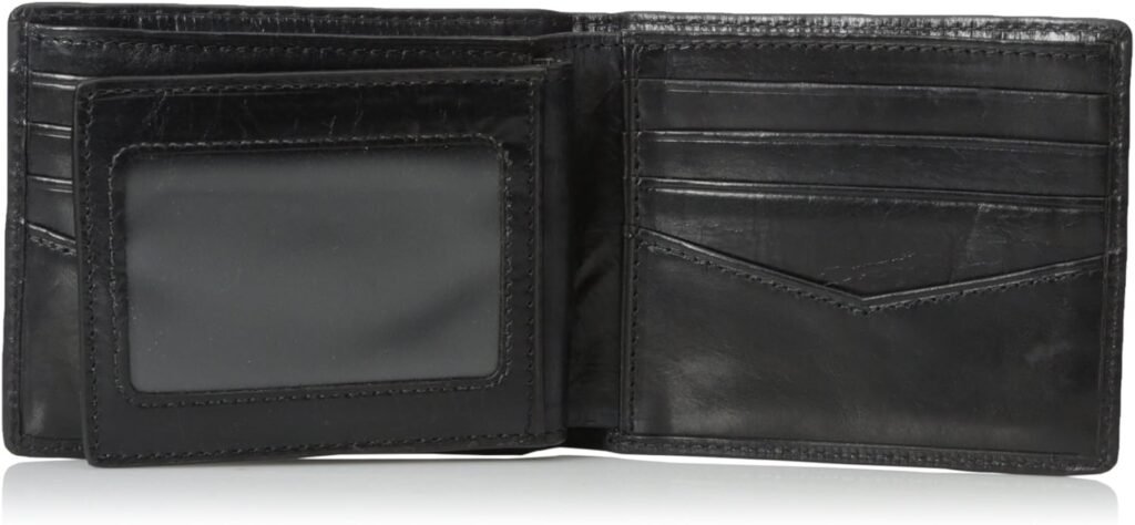 Fossil Mens Ryan Leather RFID-Blocking Bifold Passcase Wallet with Removable Card Case for Men