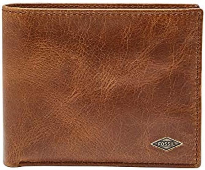 Fossil Mens Ryan Leather RFID-Blocking Bifold Passcase Wallet with Removable Card Case for Men