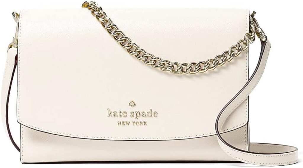 Kate Spade Carson Saffiano Leather Convertible Crossbody Bag (Parchment)