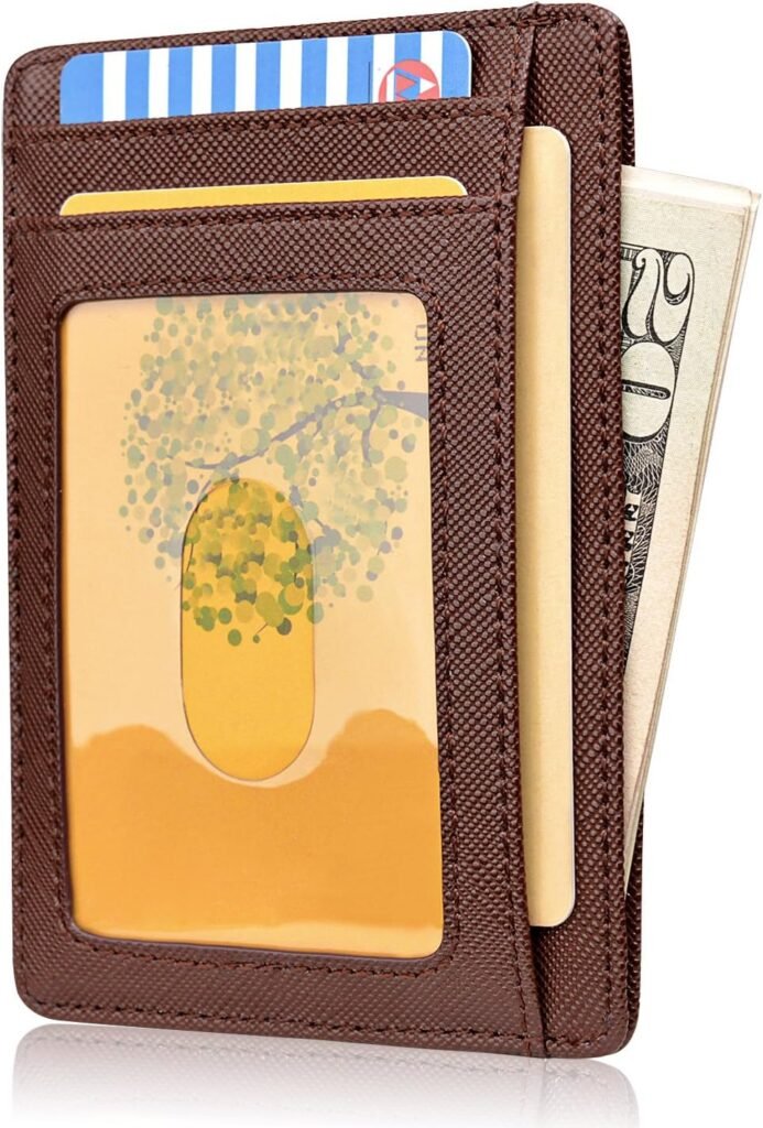 Buffway Slim Minimalist Front Pocket RFID Blocking Leather Wallets for Men and Women - At Sahara Coffee