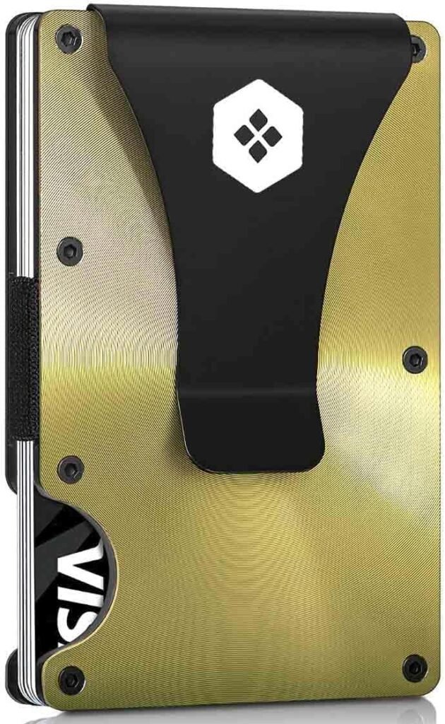 Sorax Minimalist Slim Wallet for Men - Carbon Fiber Wallets for Men RFID Blocking - Credit Card Holder with Aluminum Money Clip