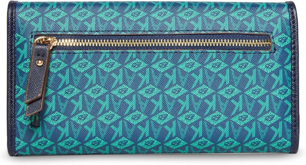 Anne Klein AK Cube Logo Flap Wallet, Distant Mountain-Clover/Distant Mountain