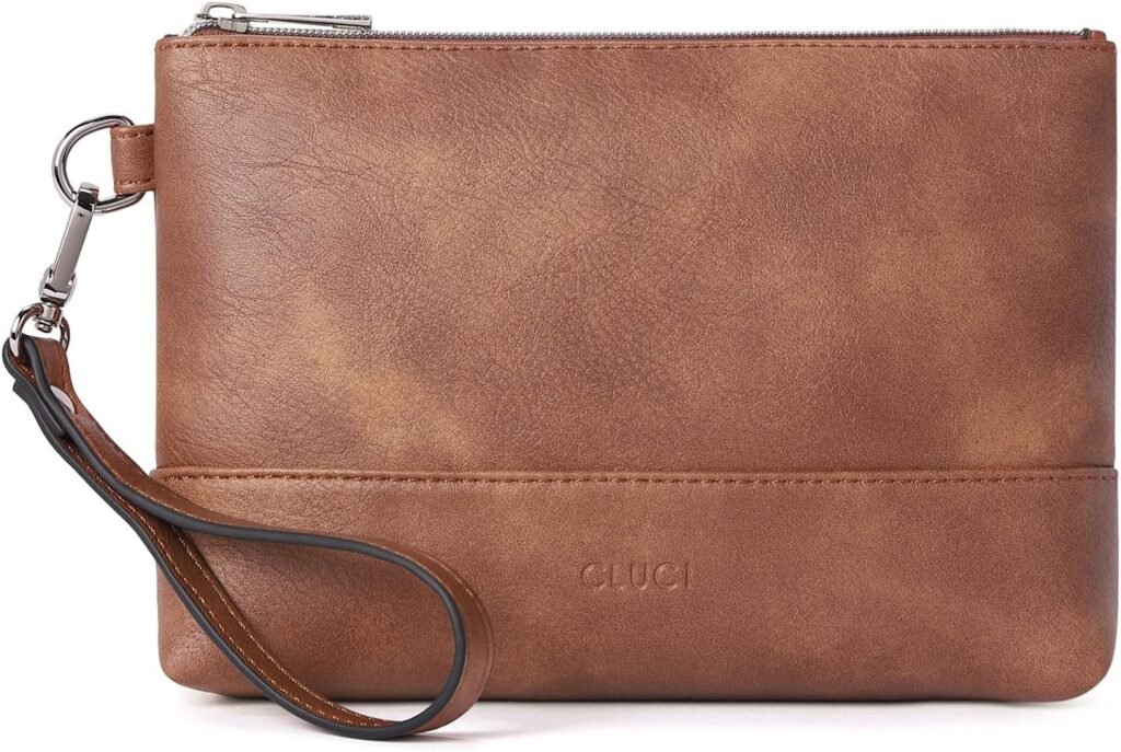 CLUCI Womens Wallet Large Capacity Leather Wristlet Clutch Zipper Purse Slim Ladies Travel Credit Card Holder Phone Organizer