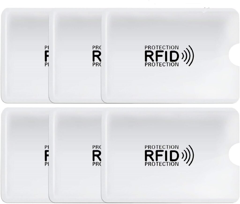 RFID Blocking Sleeves Credit Card Holder,6 set-Premium Identity Theft Protection-Smart Slim Design fits Wallet/Purse