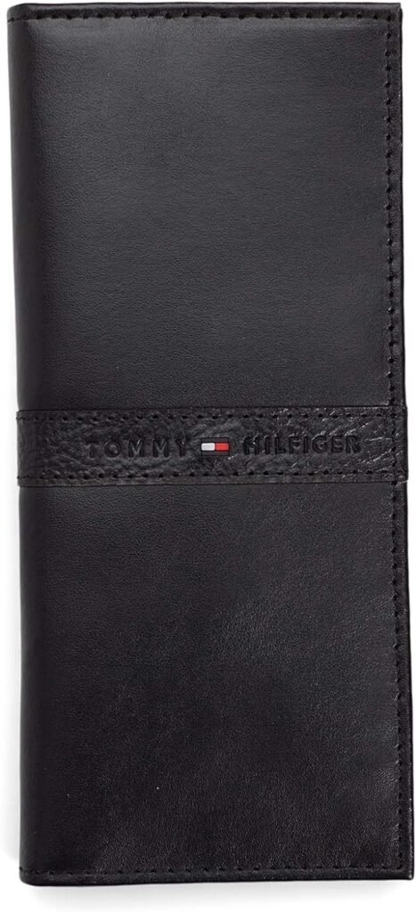 Tommy Hilfiger Mens RFID Genuine Leather Long Bifold Secretary Wallet