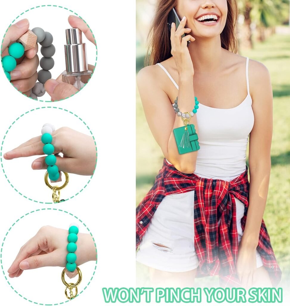 YUOROS Keychain Wallet, Wristlet Wallets for Women Key Ring Bracelet Card Key Holder