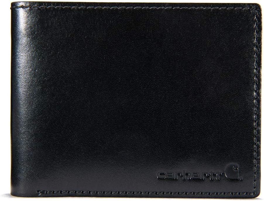 Carhartt Mens Billfold and Passcase Wallets, Durable Bifold Wallets, Available in Leather and Canvas Styles