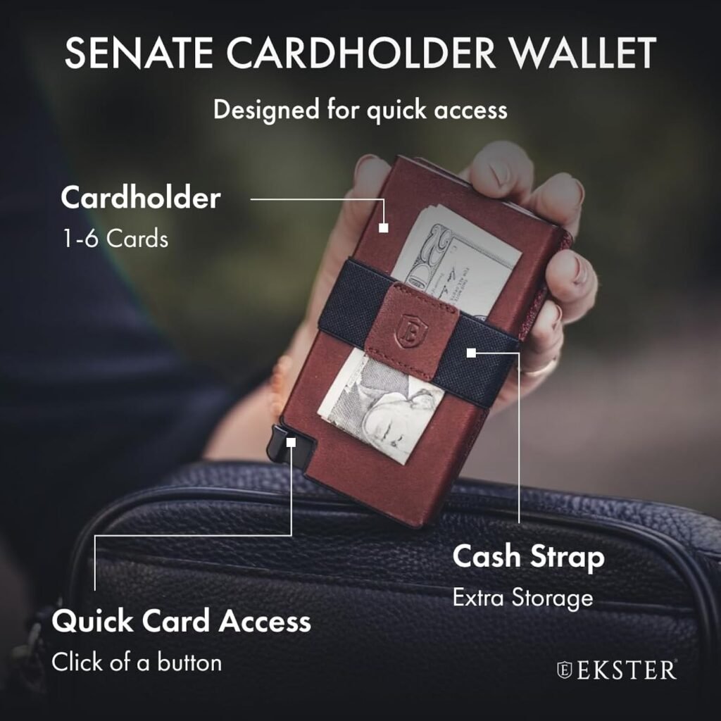 Ekster Senate Wallet for Men - Slim, RFID-Blocking, Merlot Red