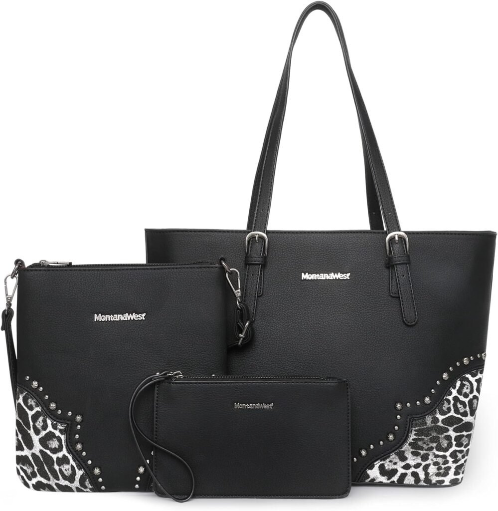 Montana West 3pcs Handbag Set Leopard Print Tote Bag for Women