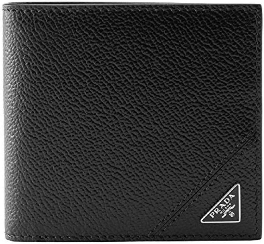 Prada Vitello Micro-grain Leather Bifold Wallet, Nero (Black) 2MO513