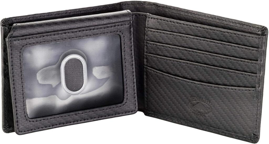 Stealth Mode Leather Bifold Wallet for Men With ID Window and RFID Blocking