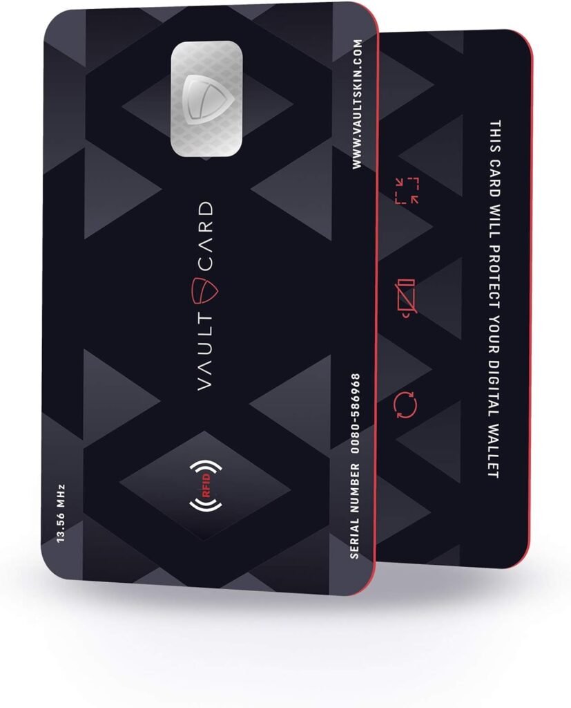 VAULTCARD - RFID Blocking  Jamming Credit  Debit Card Protection for your wallet and passport/NFC Jamming card, protects several cards at the same time