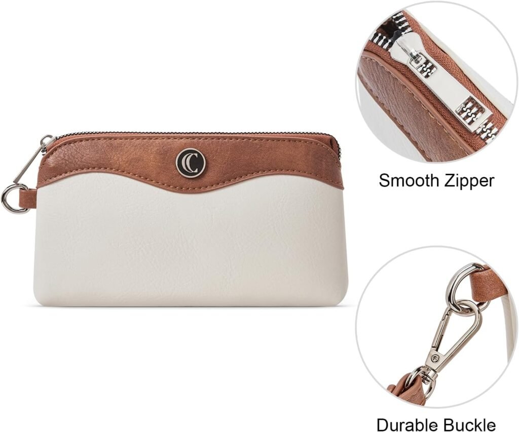 Womens Wallet Large Capacity Leather Wristlet Clutch Zipper Purse Slim Ladies Travel Credit Card Holder Phone Organizer