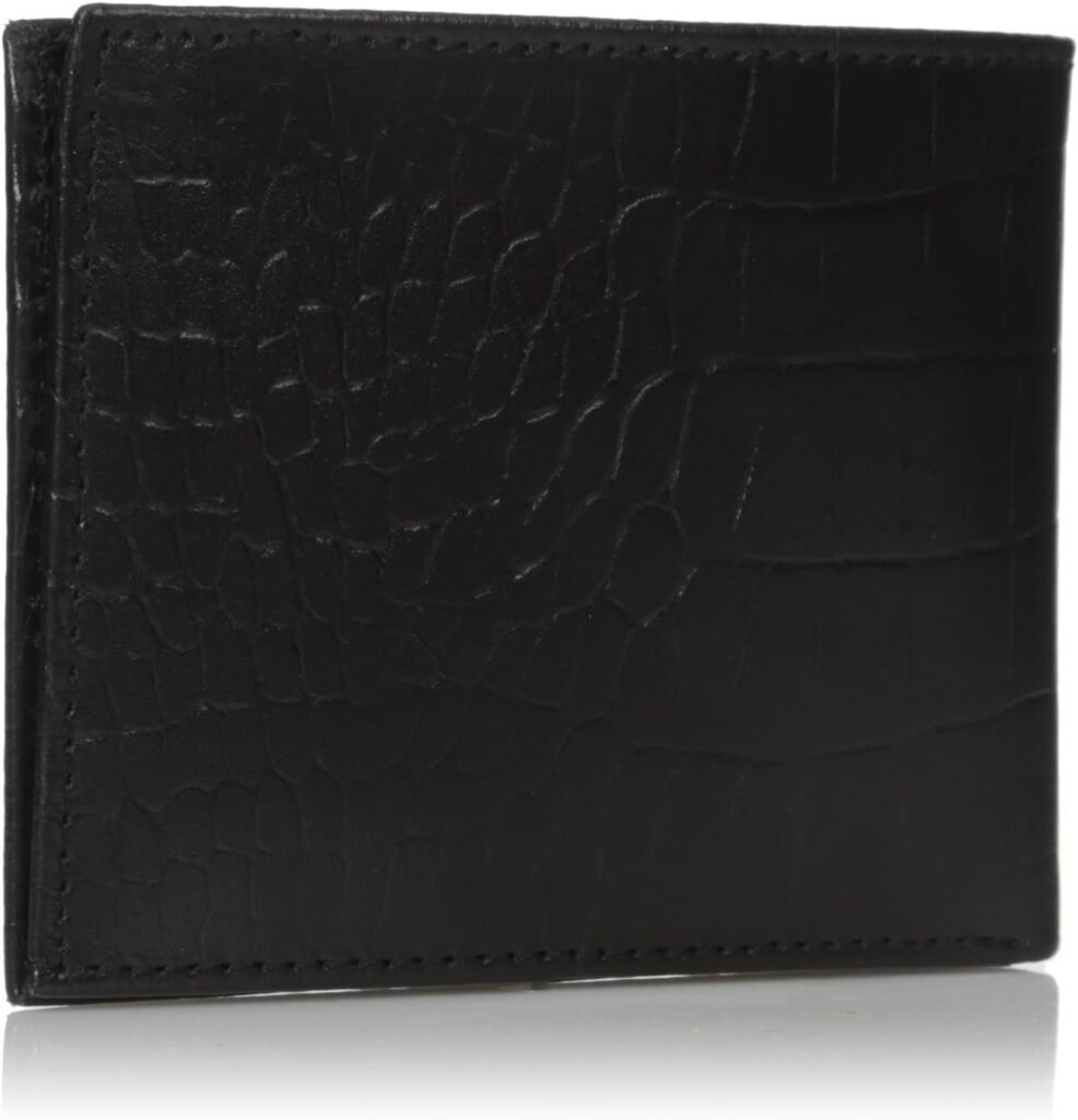 Calvin Klein Mens Calvin Klein Leather Embossed Signature Logo Billfold Wallet