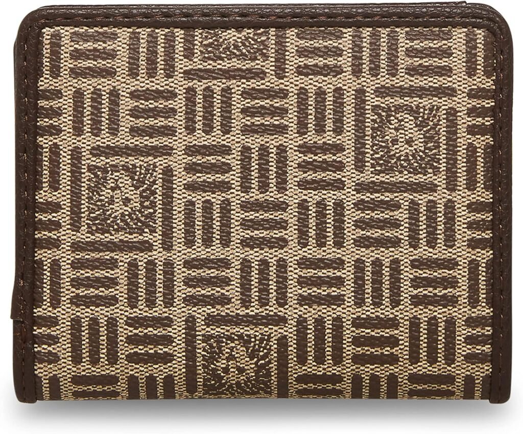 Anne Klein AK snap Closure Wallet, Cream-Brown w/Espresso