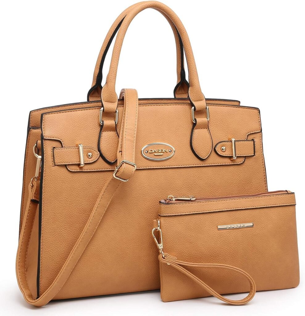 Dasein Women Handbags and Purses Ladies Shoulder Bag Top Handle Satchel Tote Work Bag with Matching Clutch