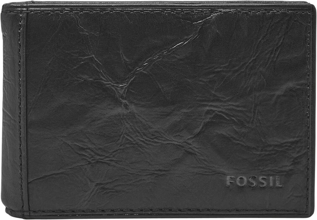 Fossil Mens Leather Slim Minimalist Money Clip Bifold Front Pocket Wallet for Men