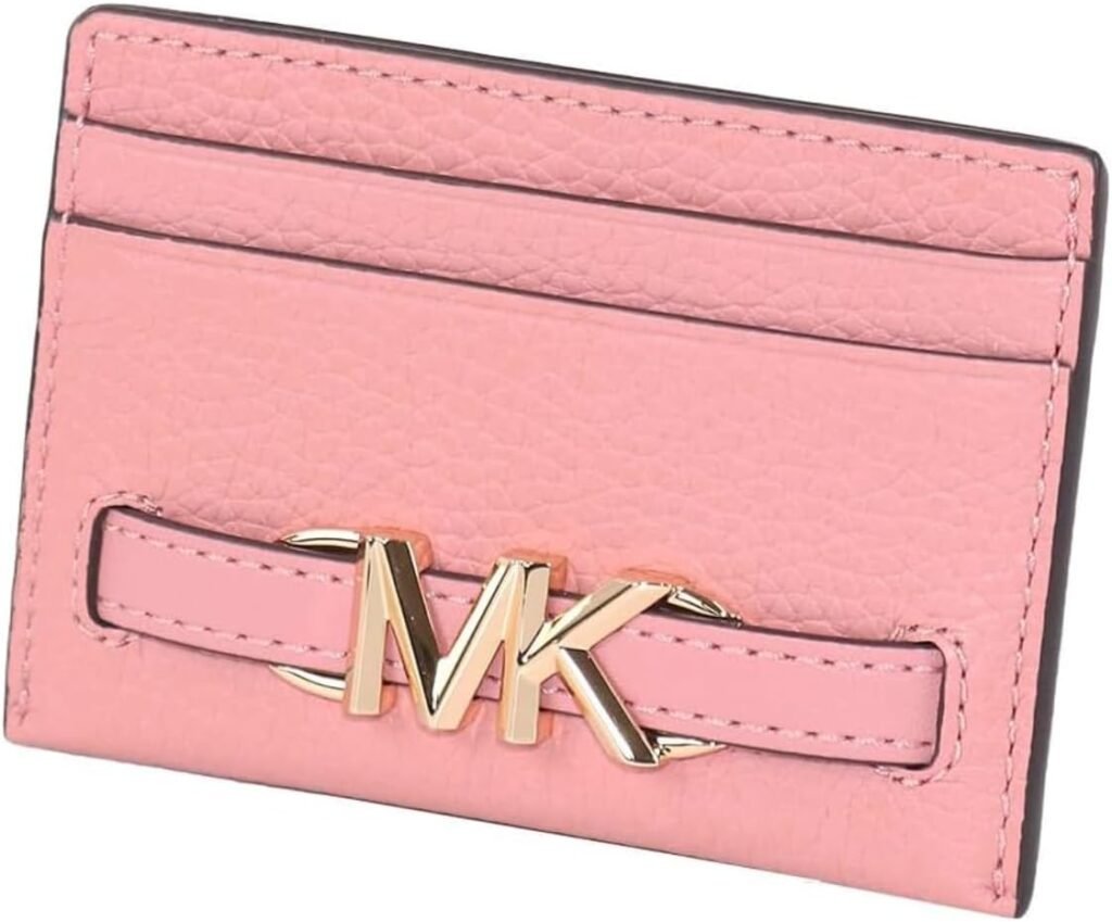 Michael Kors Reed Large Card Holder Wallet MK Signature Logo Leather (Brown MK)