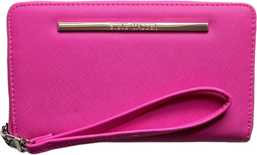 Steve Madden Zip Around Wallet Wristlet - Hot Pink