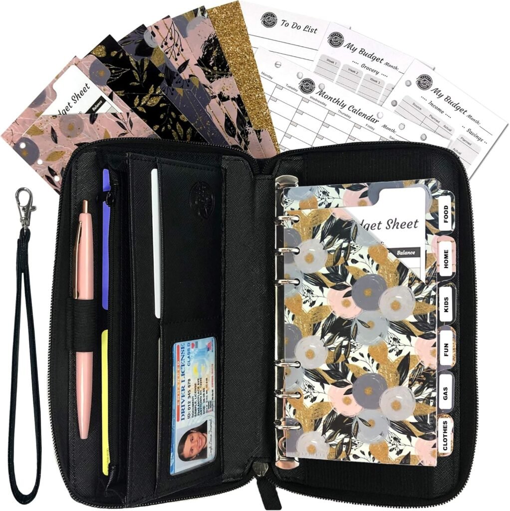 Cash Envelope Wallet Organizer for Women - Budget Planner with RFID Block Cash Envelopes System for Cash Budgeting