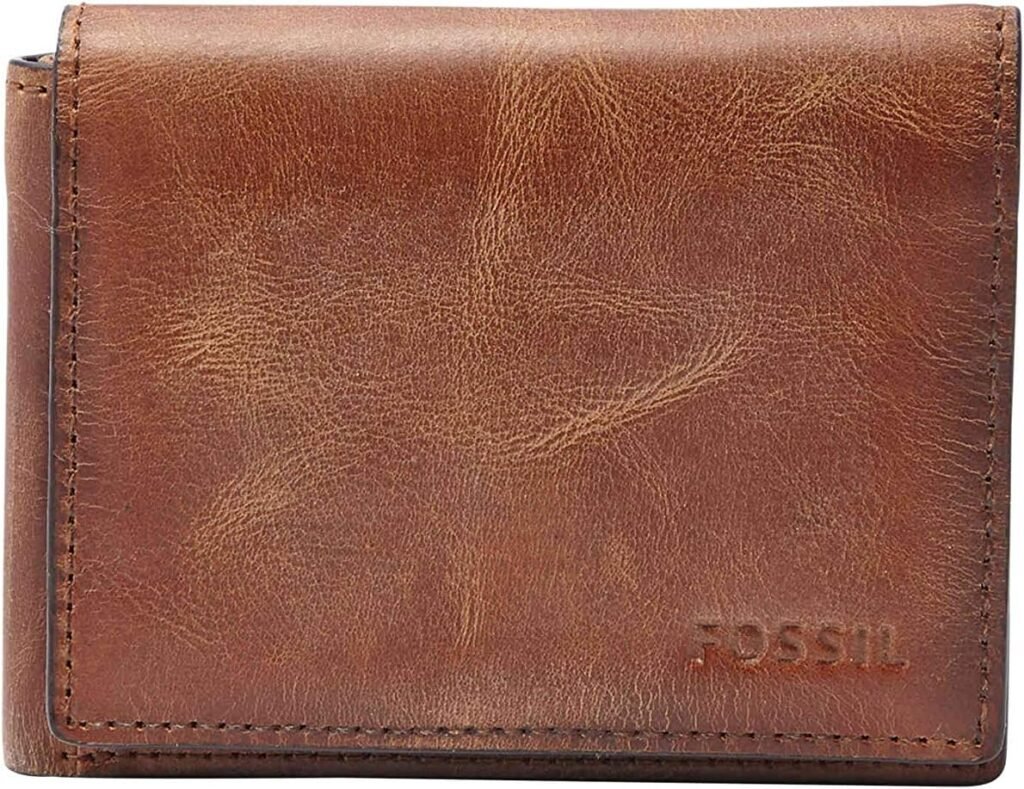 Fossil Mens RFID-Blocking Leather Execufold Trifold Wallet for Men