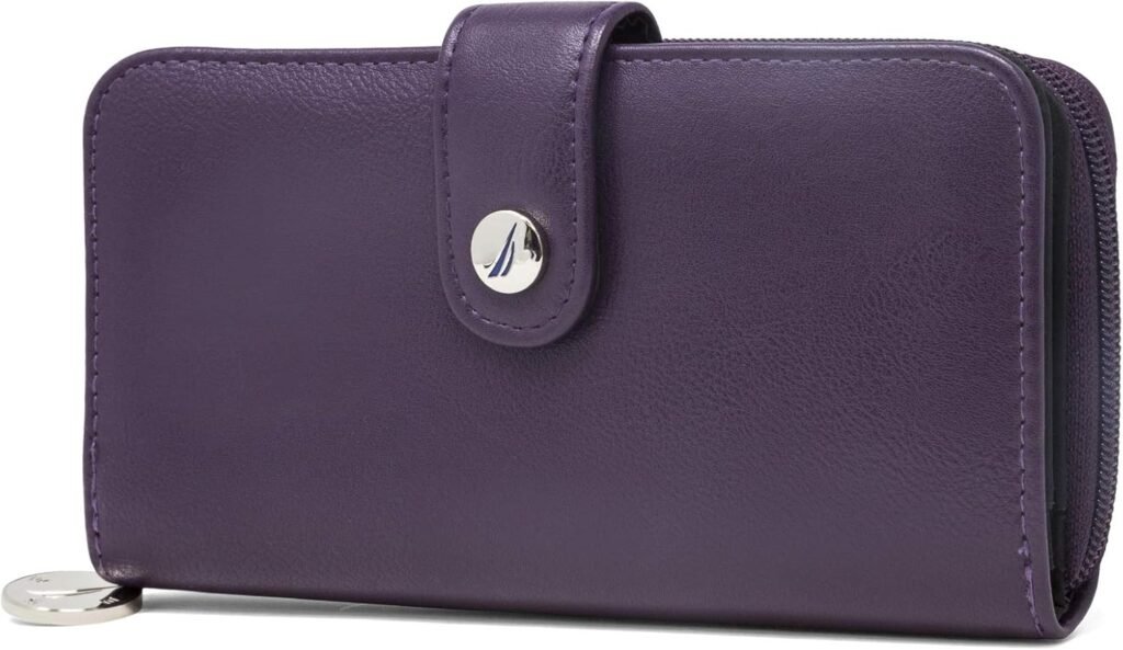 Nautica Be Shore Womens Wallet RFID Blocking Zip Around Clutch