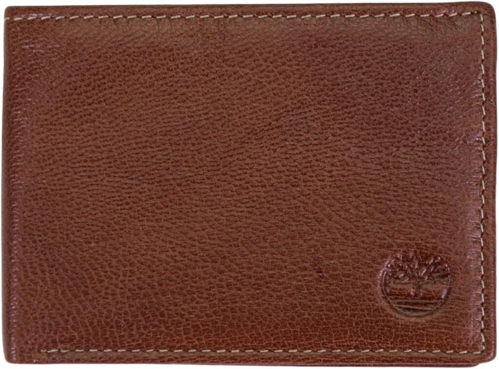 Timberland Mens Leather Passcase Security RFID Wallet, Brown, One Size