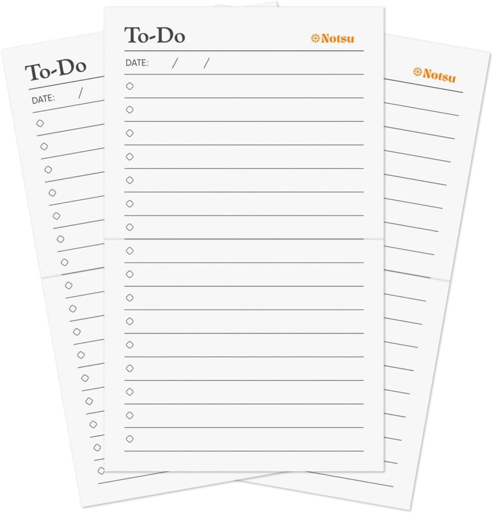 To Do List Foldable Index Cards 3x5, 50 count | Thoughtfully Designed Minimalist Doubled Sided Vertical Planner Notecards for Productivity and Personal Organization